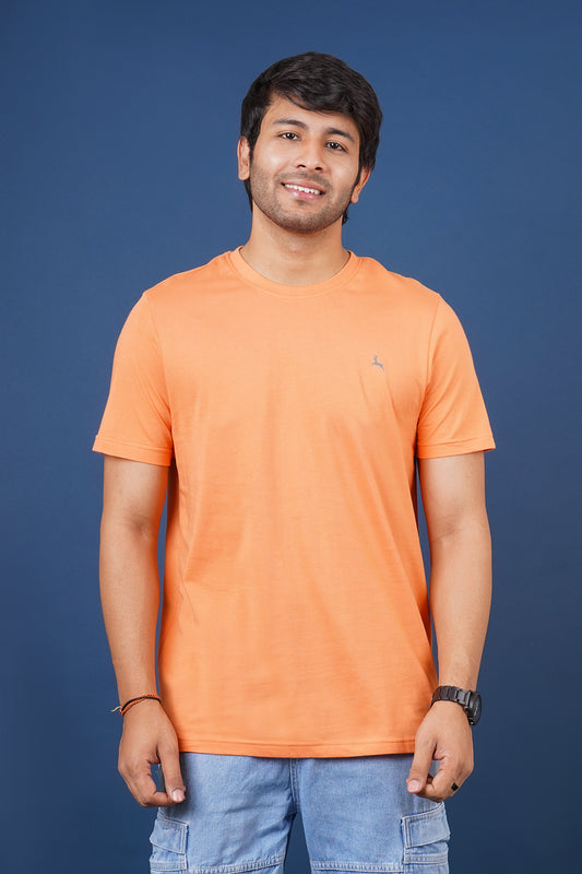 Men's Autumn Sunset Single Jersey Round Neck T-shirt with Logo