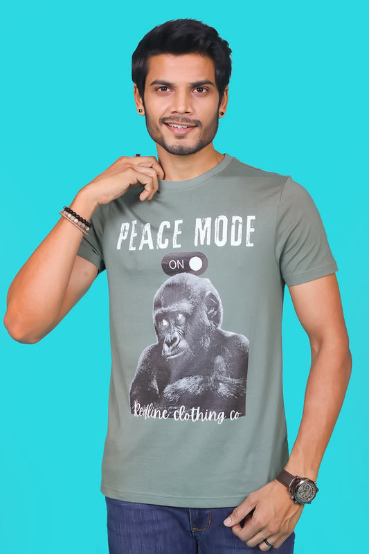 Men's Laureal Wreath Pima Cotton Single Jersey Round Neck T-shirt with Digital Print