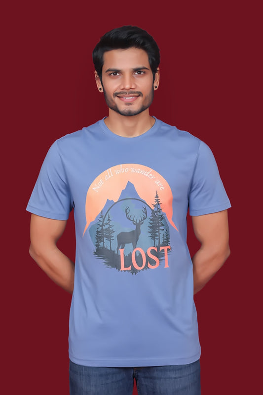 Men's Infinity Single Jersey Round Neck T-shirt with Digital Print