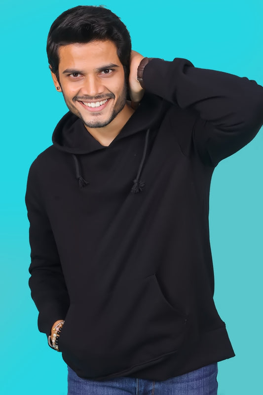 Men's Black Hooded Jacket