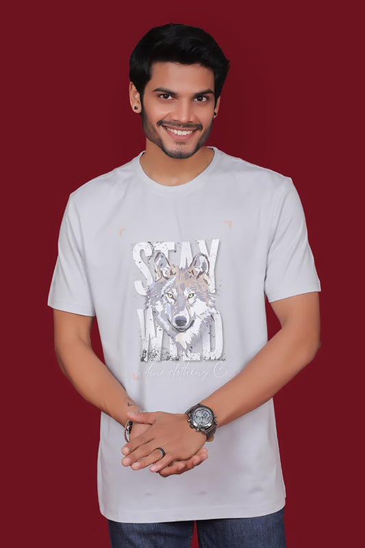 Men's Glacier Grery Single Jersey Round Neck T-shirt with Digital Print