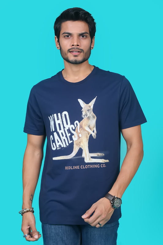 Men's Black Iris Pima Cotton Single Jersey Round Neck T-shirt with Digital Print