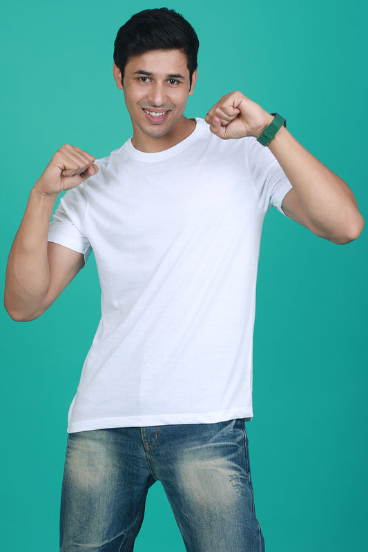 Men's White OE Round Neck T-shirt