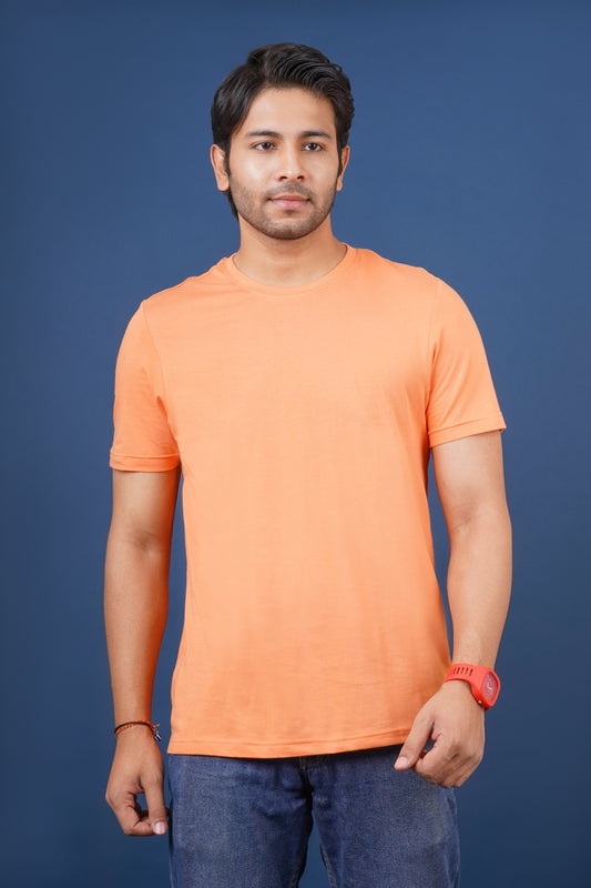 Men's Autum Sunset Single Jersey Round Neck T-shirt