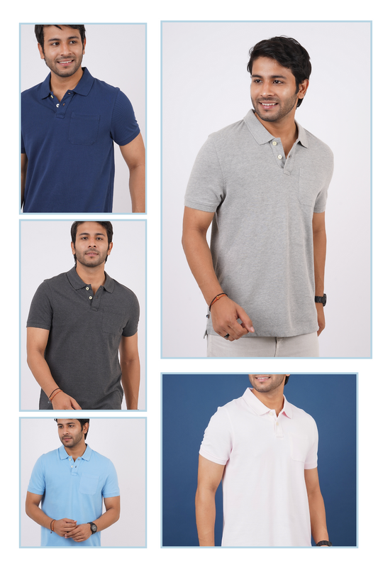 Pack of 5 Core Pique Polo T-Shirts With Pocket