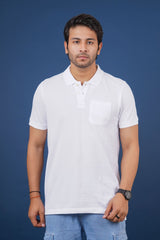 Pack of 3 Solid Polo(Grey Melange, Charcoal Melange, Brilliant White)T- shirts with pocket