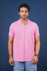 Men's Pink Core Pique Polo T-shirt