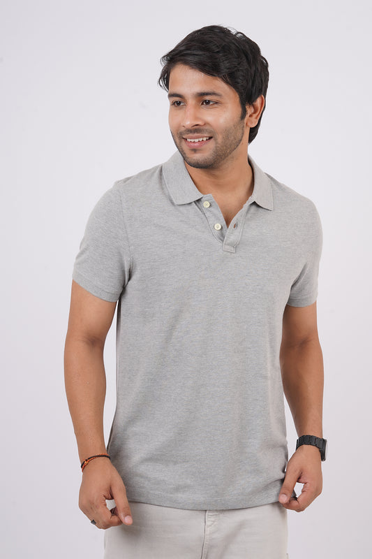 Pack of 3 Solid Polos( Grey Melange, Anthra Melange, Brilliant White )T-shirt