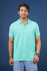 Pack of 3 Solid Polo(Mint, Lt. green, Lt. Yellow)T- shirts with pocket