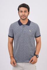 Men's all over print pique polo t-shirt