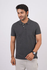 Pack of 3 Solid Polo(Grey Melange, Charcoal Melange, Brilliant White)T- shirts with pocket