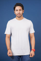 Pack of 3 Solid (Anthra Melange, Glacier grey & Coral) Crew Neck T-Shirts