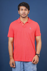 Pack of 3 Core Polo T-Shirts (Dark Pink, Red, Yellow) With Embroidered Logo