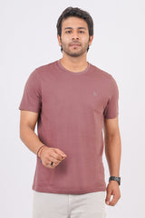 Men's Desert Rose Pima Cotton Single Jersey Round Neck T-shirt with Logo