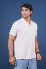 Men's Light Pink core pique polo t-shirt