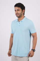 Men's Light Blue Core Pique Polo T-shirt