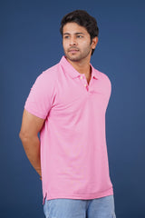 Men's Pink Core Pique Polo T-shirt