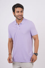 Men's Lavender Core Pique Polo T-shirt