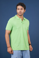 Men's Light Green core pique polo t-shirt