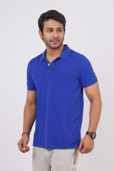 Men's Blue Core Pique Polo T-shirt