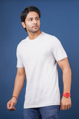 Pack of 3 Solid (Anthra Melange, Glacier grey & Coral) Crew Neck T-Shirts