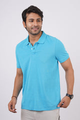 Men's Mid Night Blue Core Pique Polo T-shirt