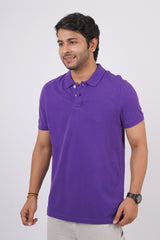 Men's Purple Core Pique Polo T-Shirt