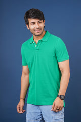 Men's Green Core Pique Polo T-shirt