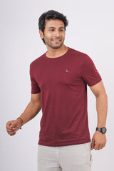 Men's Zinfandel Pima Cotton Single Jersey Round Neck T-shirt with Logo