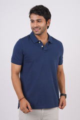 Men's Navy Core Pique Polo T-shirt