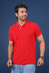 Pack of 3 Core Polo T-Shirts (Navy, Jet Black, Red) With Embroidered Logo