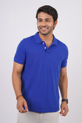 Men's Blue Core Pique Polo T-shirt