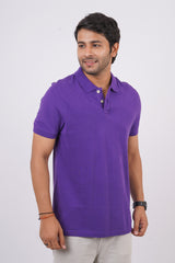 Men's Purple Core Pique Polo T-Shirt