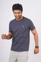 Men's India Ink striped round neck t-shirt