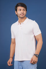 Men's Light Pink core pique polo t-shirt