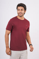 Men's Zinfandel Pima Cotton Single Jersey Round Neck T-shirt with Logo