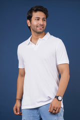 Men's White Core Pique Polo T-shirt