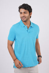 Men's Mid Night Blue Core Pique Polo T-shirt