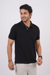 Men's Black Core Pique Polo T-shirt