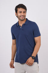 Men's Navy Core Pique Polo T-shirt