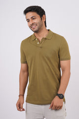 Men's Olive Green Core Pique Polo T-shirt