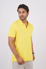 Men's yellow core pique polo t-shirt