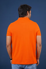 Men's Orange Core Pique Polo T-shirt