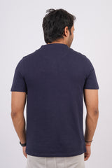 Men's India ink slub jersey henley neck t-shirt