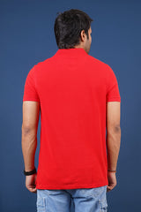 Men's red core pique polo t-shirt