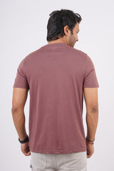 Men's Desert Rose Pima Cotton Single Jersey Round Neck T-shirt with Logo