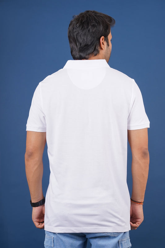 Men's White Core Pique Polo T-shirt