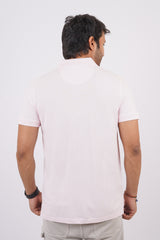 Men's Light Pink core pique polo t-shirt with embroidered logo