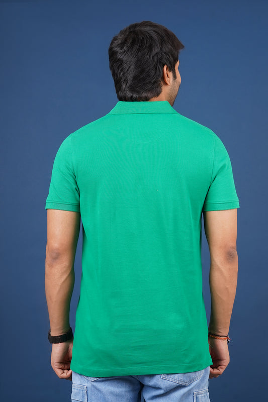 Men's Green Core Pique Polo T-shirt