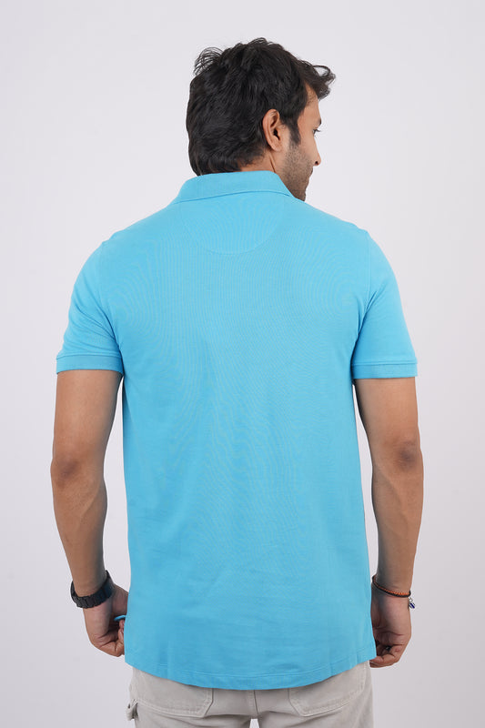 Men's Mid Night Blue Core Pique Polo T-shirt